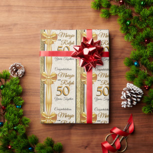 Gouden jubileum cadeaupapier