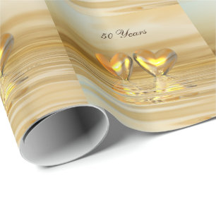 Gouden Jubileum Hartjes Cadeaupapier