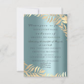 Gouden Jungle Blauwe Gouden Elegante Bruids Verjaa Kaart (Voorkant)