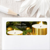 Gouden kaarsen Kerst retour adres label (Insitu)