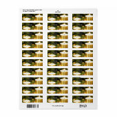 Gouden kaarsen Kerst retour adres label (Full Sheet)
