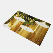 Gouden Kaarsen Kerst Vakantie Deurmat (Schuin)