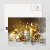 Gouden kaarsen Vrolijke kerstvakantie Feestdagenkaart (Voorkant / Achterkant)