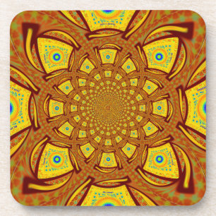 Gouden Kaleidoscoop Art Print Bier Onderzetter