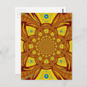 Gouden Kaleidoscoop Art Print Briefkaart (Voorkant / Achterkant)