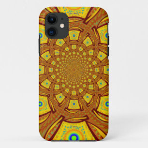 Gouden Kaleidoscoop Art Print iPhone 11 Hoesje