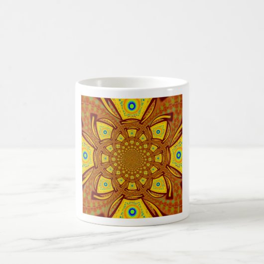 Gouden Kaleidoscoop Art Print Koffiemok (Center)