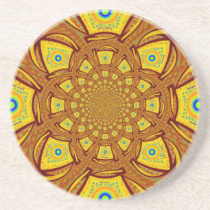 Gouden Kaleidoscoop Art Print Zandsteen Onderzetter