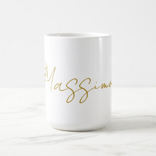 Gouden kalligrafie Elegante gewone naam Koffiemok