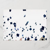 Gouden kalligrafie foto middelbare school afstuder folie uitnodiging (Achterkant)