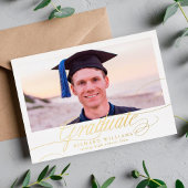 Gouden kalligrafie foto middelbare school afstuder folie uitnodiging