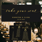 Gouden kalligrafie huwelijksstoel kaart