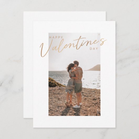 Gouden kalligrafie Liefdesfoto Valentijnsdag Feestdagenkaart (Voorkant / Achterkant)
