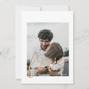 Gouden Kalligrafie Love Photo Valentijn's Day Kaar Feestdagenkaart
