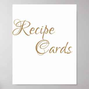 Gouden kalligrafie receptkaarten baby shower bord poster