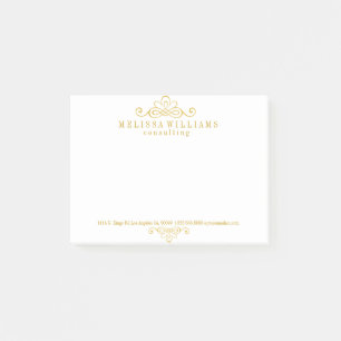 Gouden kalligrafische wervelingen ontwerp post-it® notes