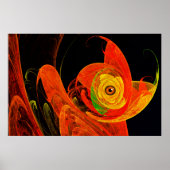 Gouden kameleon bij Dawn Fractal Art Poster (Voorkant)