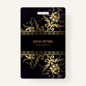 Gouden kant en bloemen badge (Voorkant)