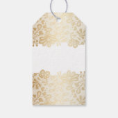 Gouden Kant Wit Elegant Bruiloft Cadeaulabel (Achterkant)