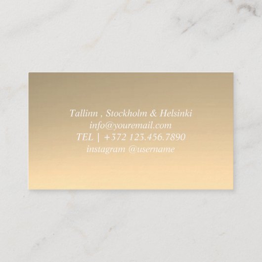 Gouden kapper Gradient Glitter Modern Visitekaartje (Achterkant)
