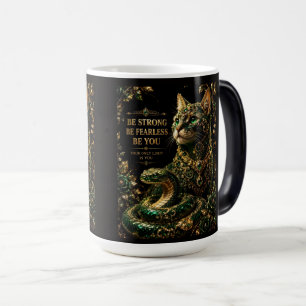 Gouden Kat Groene Ogen Elegante Kunst Magische Mok