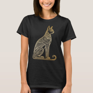 Gouden kat illustratie voor kattenliefhebbers Line T-shirt