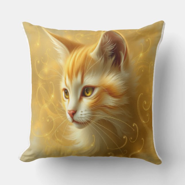 Gouden kat  kussen (Voorkant)