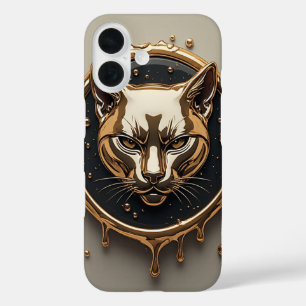 Gouden Kat Luxe portret🐈 iPhone 16 Hoesje