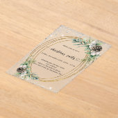 Gouden kegelgroen glitter frosted Christmas Party Acryl Uitnodigingen (Laagn)