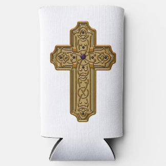 Gouden Keltisch Stijl Kruis met Edelstenen