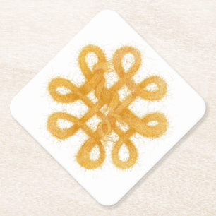 GOUDEN KELTISCHE KNOOP Diamond Paper Onderzetters