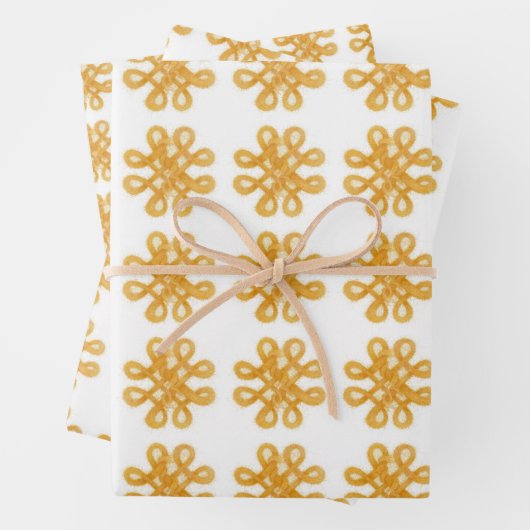 GOUDEN KELTISCHE KNOOP Flat Sheet wrapping papier Inpakpapier Vel (In situ)