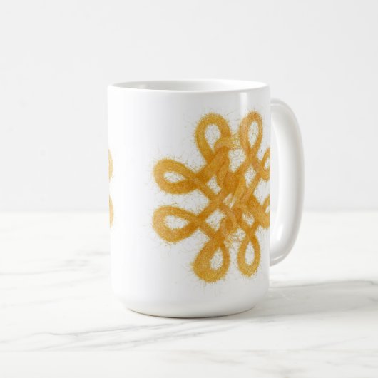 GOUDEN KELTISCHE KNOOP Tall White Mok (Voorkant rechts)