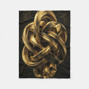 Gouden Keltische Knoop Versierde Ineengestrengelde Fleece Deken