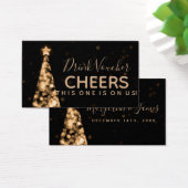 Gouden Kerst bruiloft Drink Voucher Visitekaartje (Bureau)
