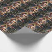 Gouden kerst cadeaupapier (Hoek)