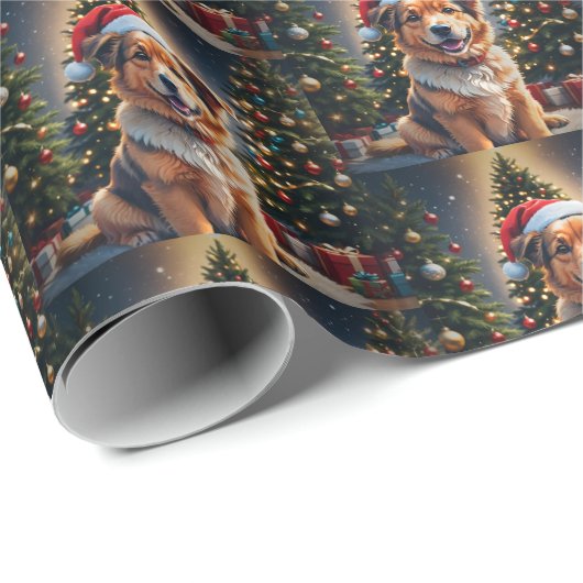 Gouden kerst cadeaupapier (Rol Hoek)