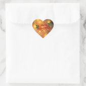 Gouden kerst hart sticker (Tas)