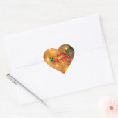 Gouden kerst hart sticker (Envelop)