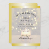 Gouden Kerst Kaars Trouw Ontbijt Uitnodiging (Voorkant / Achterkant)