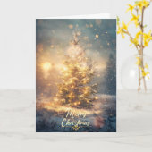 Gouden kerst kaart (Gele Bloem)