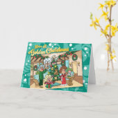 Gouden kerst kaart (Gele Bloem)