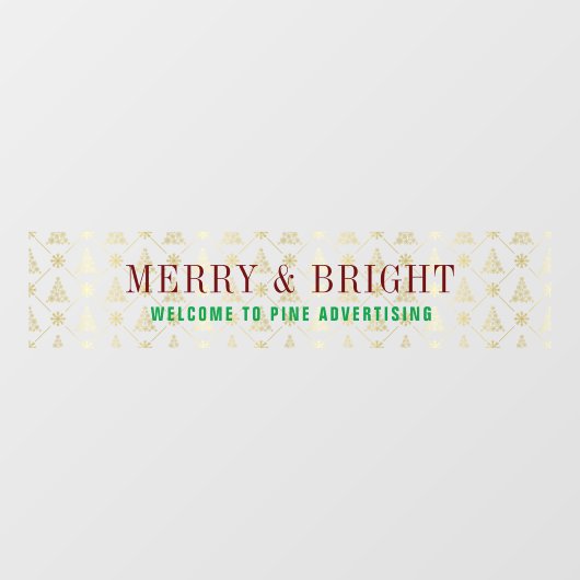 Gouden Kerst Kerstelijk Welkom Zakelijk Raamsticker (Vel)