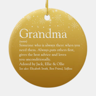 Gouden Kerst Oma Grootmoeder Definitie Keramisch Ornament