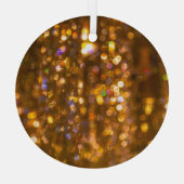 Gouden Kerst: Onscherp Abstracte achtergrond Glas Ornament (Achterkant)
