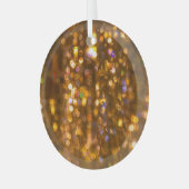Gouden Kerst: Onscherp Abstracte achtergrond Glas Ornament (Voorkant links)