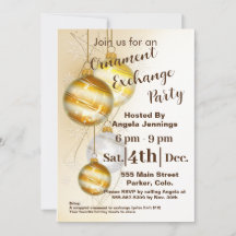 Gouden Kerst Ornament Party Invitation Kaarten