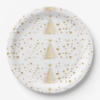 Gouden kerst papieren bordje