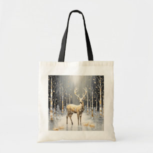 Gouden Kerst Rendier Vakantie Canvas tas