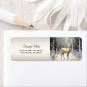 Gouden Kerst Rendier Vakantie Retour Adres Etiket (Insitu)